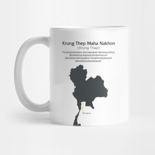 Bangkok Thailand: Longest City Name (ceremonial); "Krung Thep Maha Nakhon" Mug